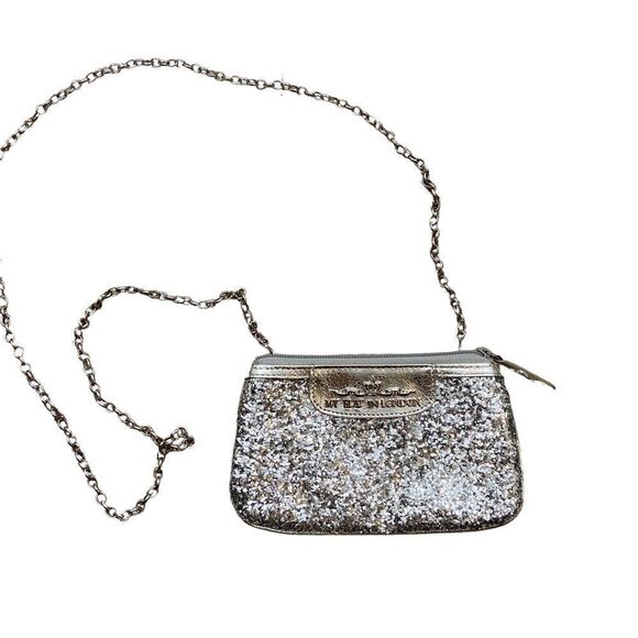 My Flat in London Silver Sparkly Small Bag with Detachable Silver Strap - Picture 8 of 14